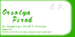 orsolya pirok business card